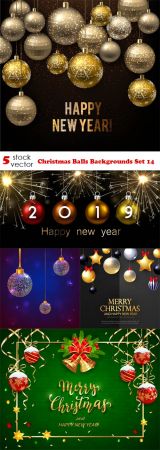 Vectors - Christmas Balls Backgrounds Set 14