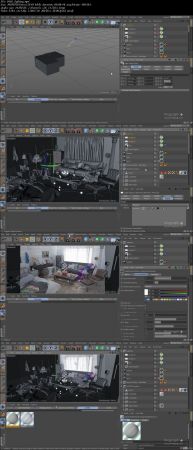 Realistic interior visualization in VrayForC4d , Industrial style room
