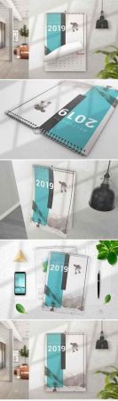 Wall Spiral Calendar Mockups
