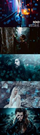 100 Light Blue Bokeh Overlays 3479221