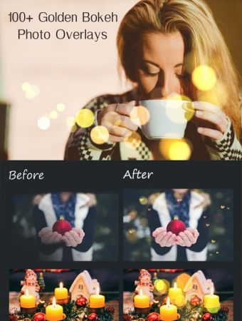 100+ Golden Bokeh Photo Overlays 3477558