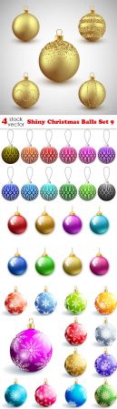Vectors - Shiny Christmas Balls Set 9 