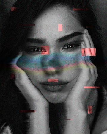 Photoshop Black and White Glitch Project