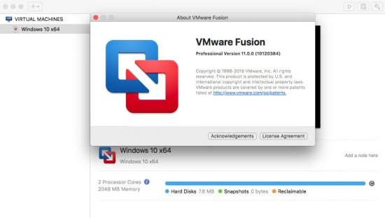 VMware Fusion Pro 11.0.2 Build 10952296 macOS (2019)