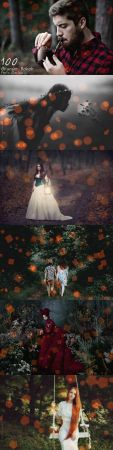 100 Orange Bokeh Overlays 3479223