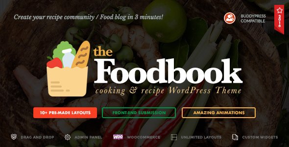 ThemeForest - Foodbook v1.1.0 - Recipe Community, Blog, Food & Restaurant Theme (2019)
