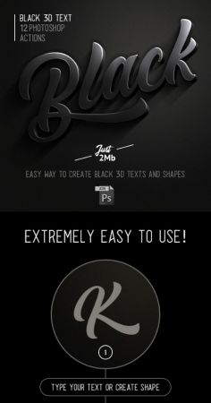 GraphicRiver - 3D Black Photoshop Action 22952108 