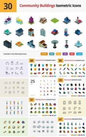 Vector Isometric Icons Bundle