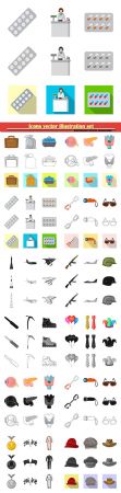 Icons vector illustration set