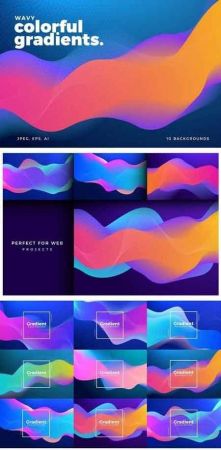 Colorful Wavy Gradient Backgrounds
