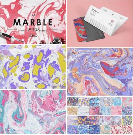 Multicolor Marble Ink Backgrounds Vol 2