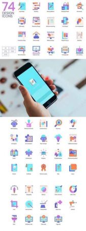 74 Flat Design Icons