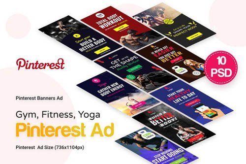 Gym, Fitness & Yoga Pinterest Ad  VEVSXW 