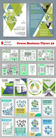 Vectors - Green Business Flyers 32 