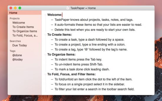 TaskPaper 3.8.3 macOS