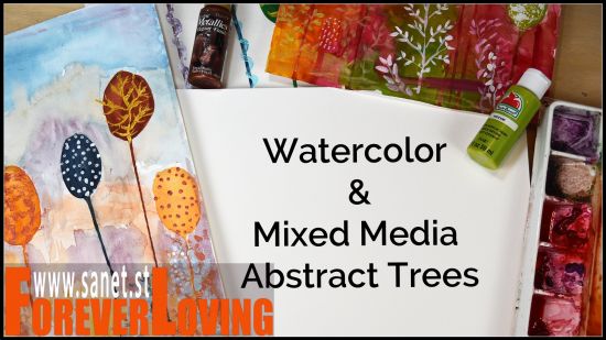 Watercolor &amp; Mixed Media Abstract Tree Landscape For Beginners