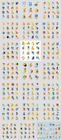 Realistic icons of different themes web design element of building site 25 EPS 
