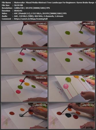 Watercolor &amp; Mixed Media Abstract Tree Landscape For Beginners