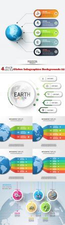 Vectors - Globes Infographics Backgrounds 22 