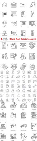 Vectors - Black Real Estate Icons 18 