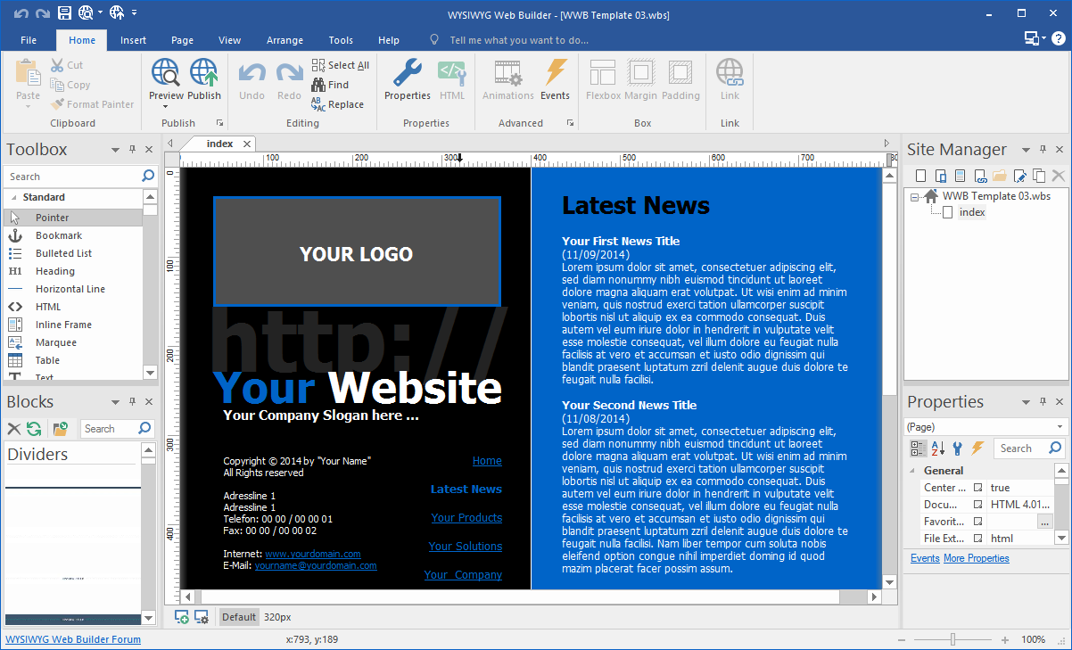 WYSIWYG Web Builder 18.3.0 download the new version for android