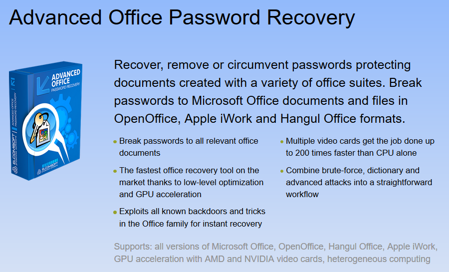 Password docs. Рекавери Advanced. Password Recovery. Advanced Office password Recovery возможности. Elcomsoft Advanced Office password Recovery Pro 5.50.477.