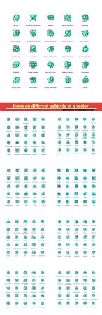 Icons on different subjects in a vector