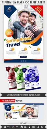 Spring Break Travel PSD Flyer Template