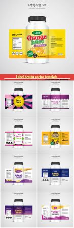 Label design vector template, brand name