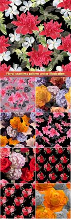 Floral seamless pattern vector illustration