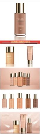 Cosmetic realistic vector, foundation for perfect makeup, decorative cosmetics, colorstay foundation 
