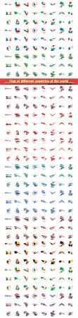 Flag of different countries of the world, vector illustration on a white background