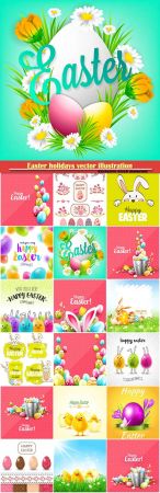 Easter holidays vector greeting card # 9