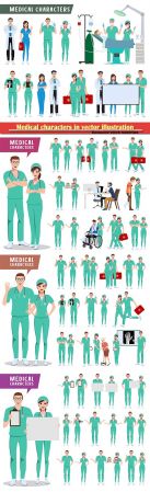 Medical characters in vector illustration