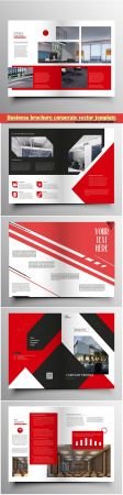 Business brochure corporate vector template, magazine flyer mockup # 42