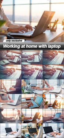 Working at home with laptop   21 UHQ JPEG