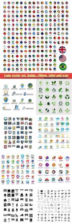 Logo vector set, badge, ribbon, label and  icon # 6