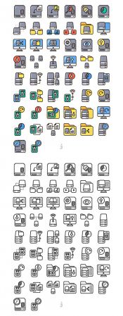 50 Backup Icon set - Detailed Round line