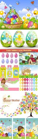 Easter holidays vector greeting card # 10