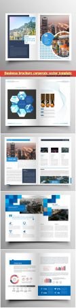 Business brochure corporate vector template, magazine flyer mockup # 38