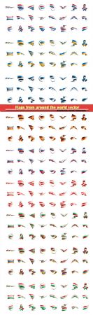 Flags from around the world vector illustration
