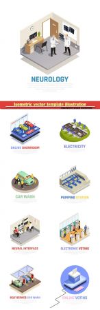 Isometric vector template illustration # 49