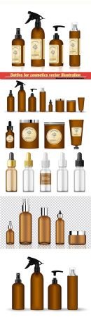 Bottles for cosmetics vector illustration