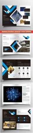 Business brochure corporate vector template, magazine flyer mockup # 40