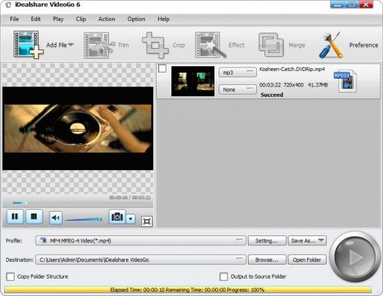 idealshare videogo how to convert video to image