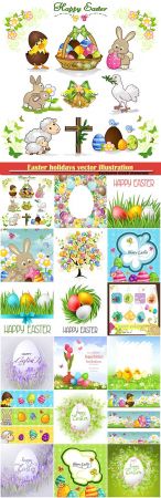 Easter holidays vector greeting card # 8