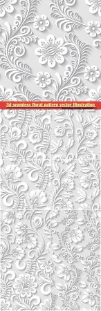 3d seamless floral pattern vector Illustration