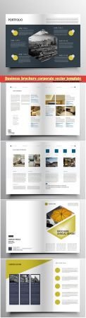 Business brochure corporate vector template, magazine flyer mockup # 51