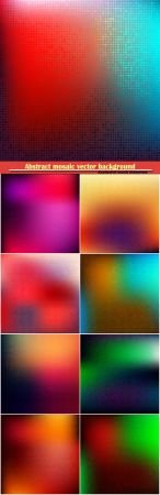 Abstract mosaic vector background with halftone gradient effect