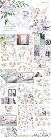 My magic Pony, watercolor collection
